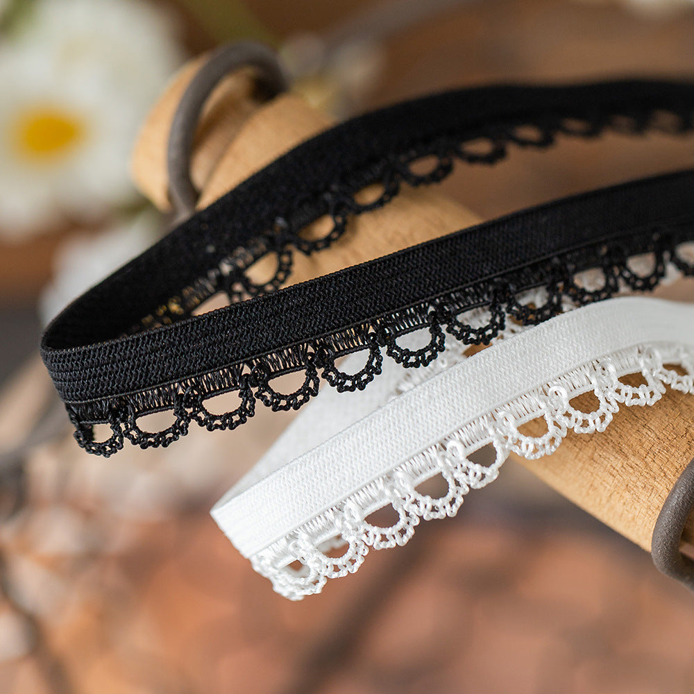 FREEDOMBEAUTY | Factory direct sales 1.2CM bright bud belt, black and white spot, children's underwear closed edge nylon elastic elastic band