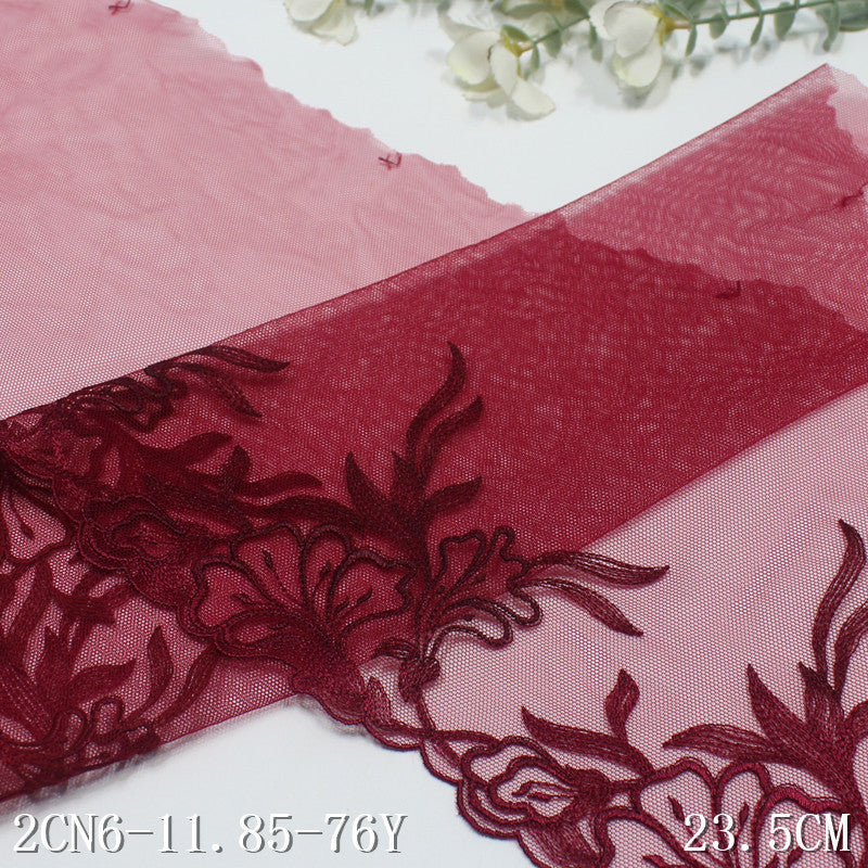 FREEDOMBEAUTY | New Chinese classical flower cluster mesh embroidery lace, light clothing underwear curtain lace accessories