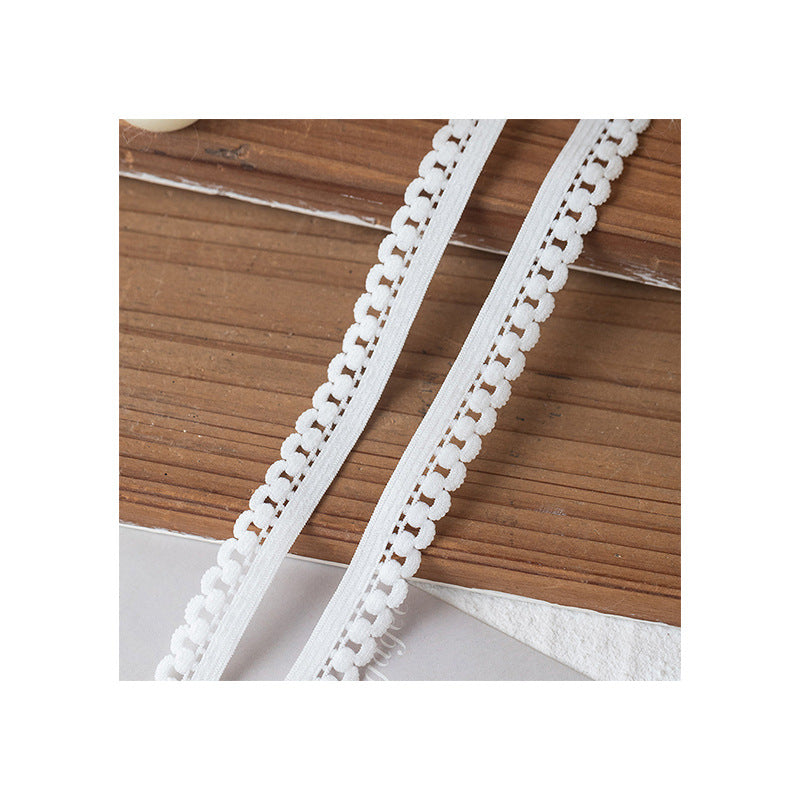 FREEDOMBEAUTY | Factory direct 1.2CM nylon elastic hollow bud belt DIY women's underwear edge pressing decorative elastic bud belt
