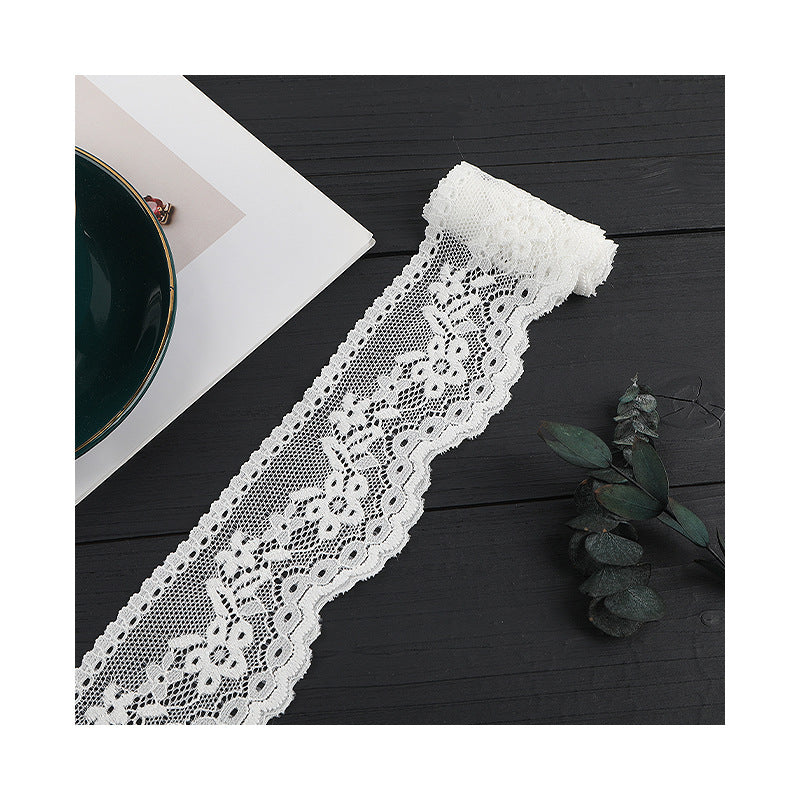 FREEDOMBEAUTY | [stretch] 6cm white lace lace, unilateral elastic lace edge, nylon silk small fresh lace lace accessories, spot