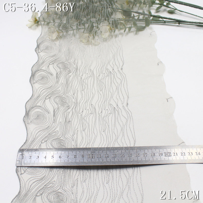 FREEDOMBEAUTY | Four-color light mesh embroidered lace tree ring pattern, design clothing accessories lace accessories