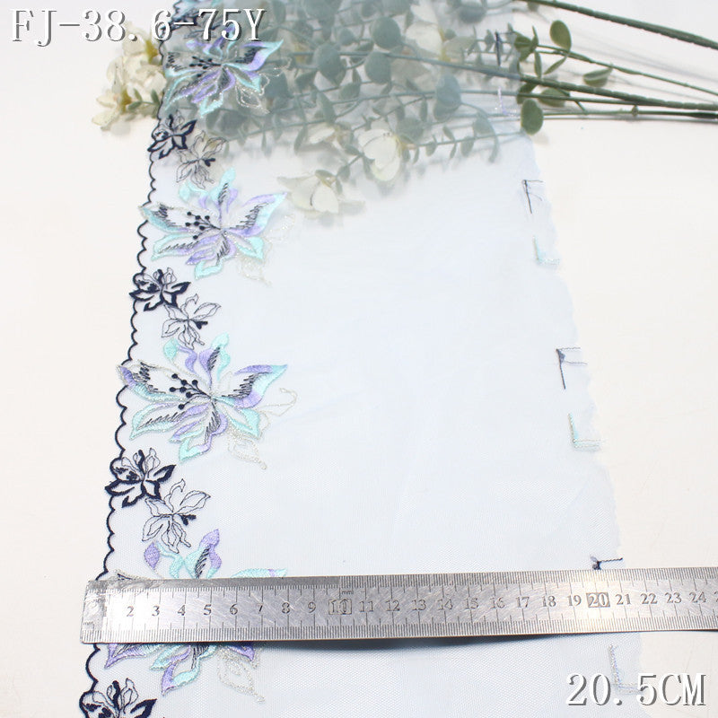 FREEDOMBEAUTY |  Dream Fairy Two-Color Gold Thread Flower Mesh Embroidery Lace, Hanfu Skirt DIY Dress Lace Accessories