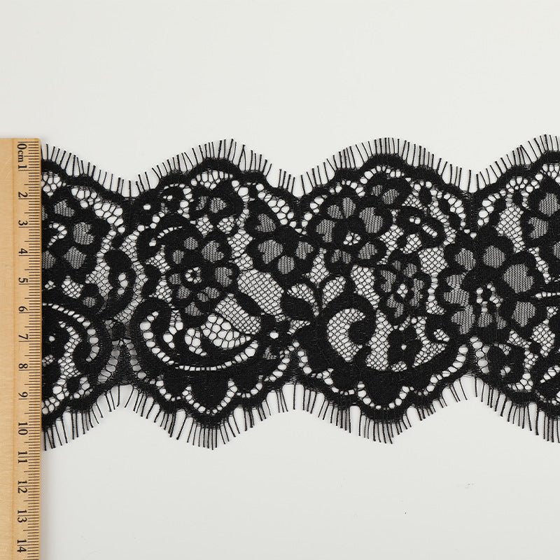 FREEDOMBEAUTY | [laser-cut lace] Black eyelash lace, hot-selling eyelash lace, home textile Lolita light luxury lace accessories