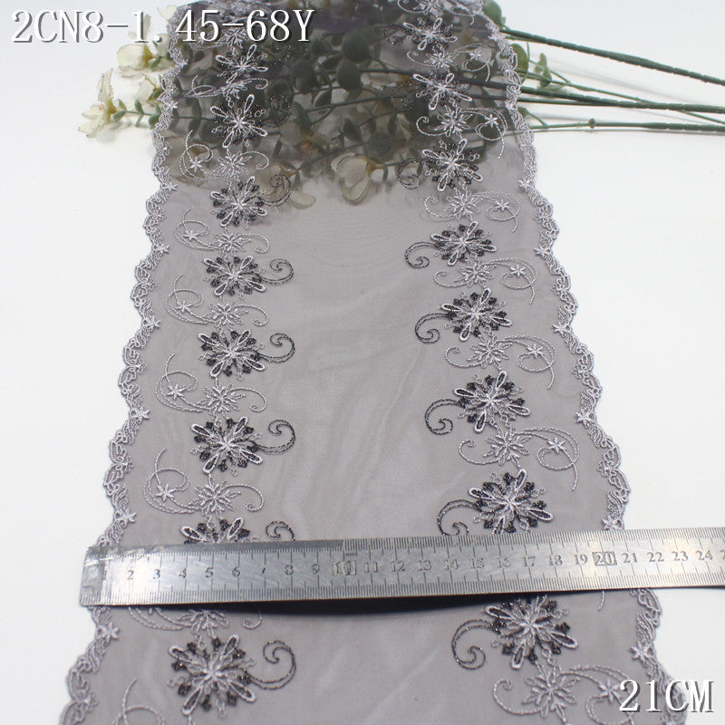 FREEDOMBEAUTY | [1Pack] French exquisite gold and silver thread beautiful pattern mesh embroidery lace, high-end dress decoration accessories