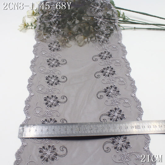FREEDOMBEAUTY | [1Pack] French exquisite gold and silver thread beautiful pattern mesh embroidery lace, high-end dress decoration accessories