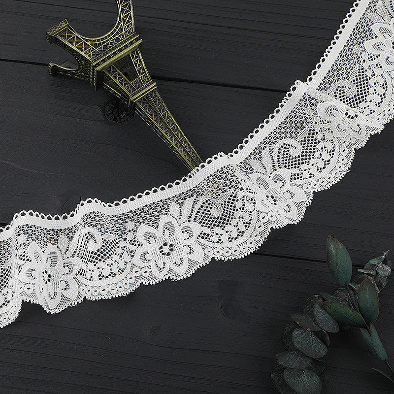 FREEDOMBEAUTY | [stretch] 5.5cm elastic lace, unilateral hollow lace, small fresh home textile clothing lace accessories