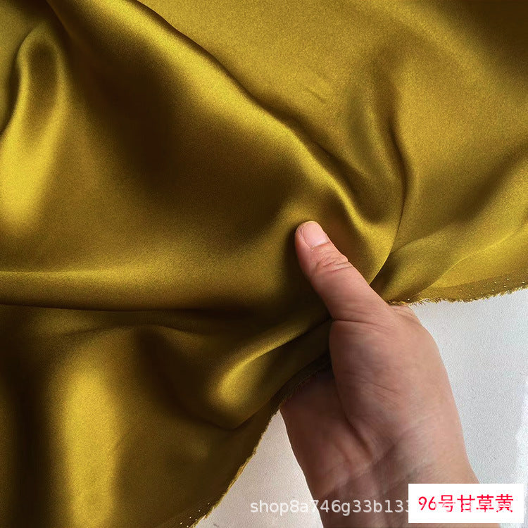 FREEDOMBEAUTY | 114 m width 16 mmi silk plain crepe satin clothing fabric 100 mulberry silk dress hair band eye mask fabric multi-color