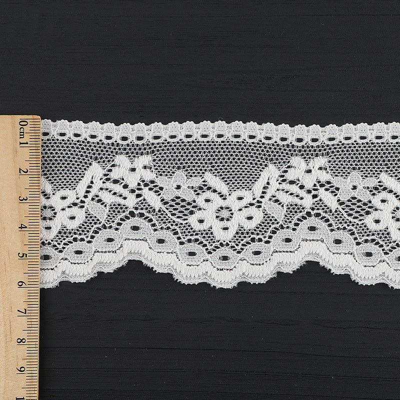 FREEDOMBEAUTY | [stretch] 6cm white lace lace, unilateral elastic lace edge, nylon silk small fresh lace lace accessories, spot