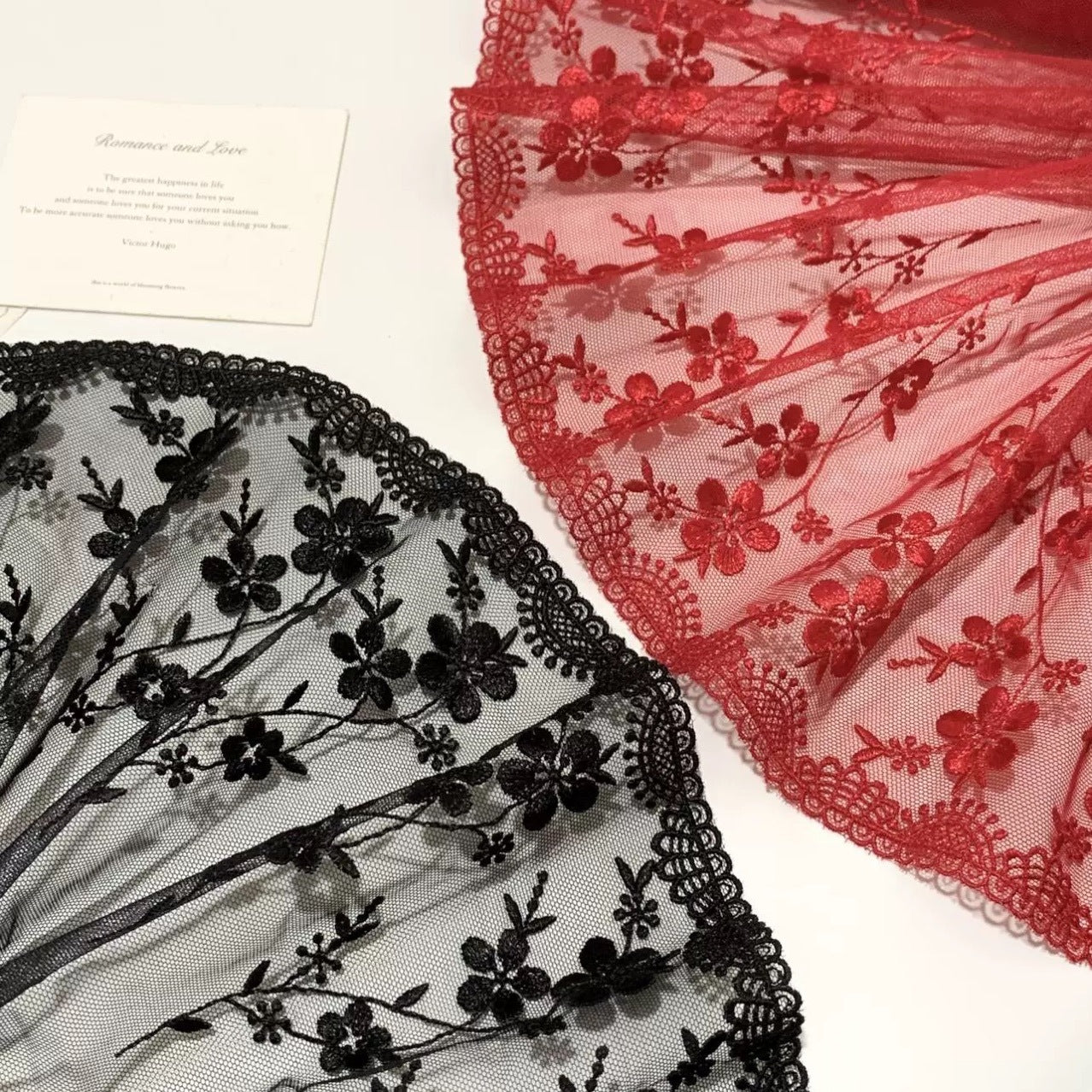 FREEDOMBEAUTY | Spot plum blossom embroidery mesh lace accessories decorative design DIY clothing fabric