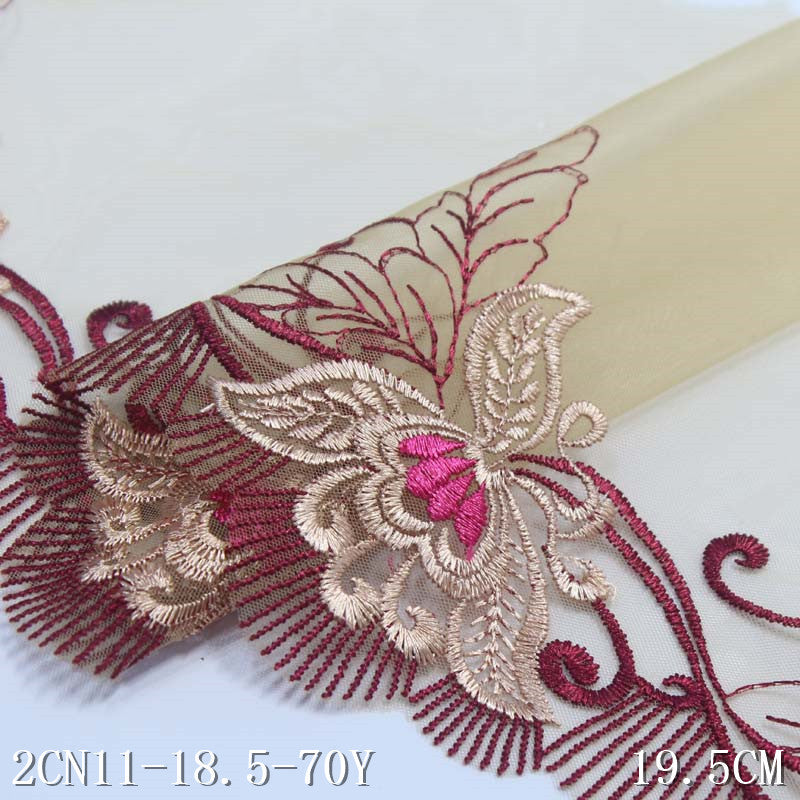 FREEDOMBEAUTY | Three-color mesh delicate butterfly flower embroidered lace, classical clothing curtain sofa cushion lace accessories