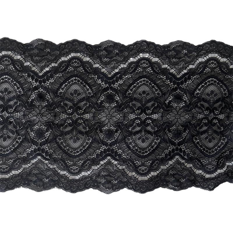 FREEDOMBEAUTY | 18cm black lace accessories imported DIY fabric flower skirt lining lengthened and wide elastic hollow, white skirt