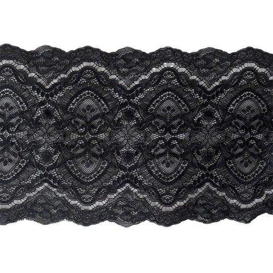 FREEDOMBEAUTY | 18cm black lace accessories imported DIY fabric flower skirt lining lengthened and wide elastic hollow, white skirt