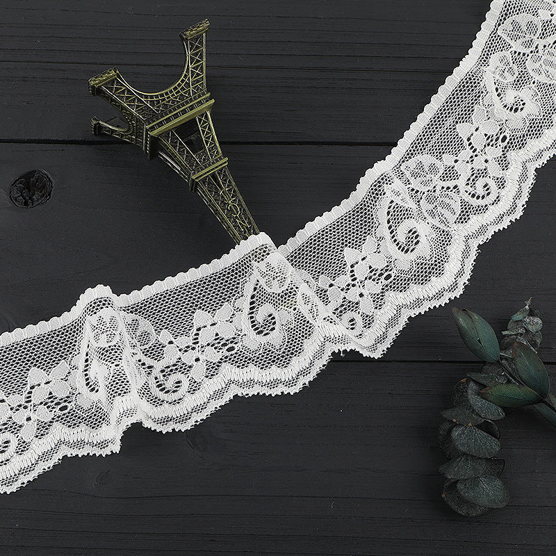 FREEDOMBEAUTY | [stretch] 6cm white lace lace, unilateral elastic lace edge, nylon silk small fresh lace lace accessories, spot