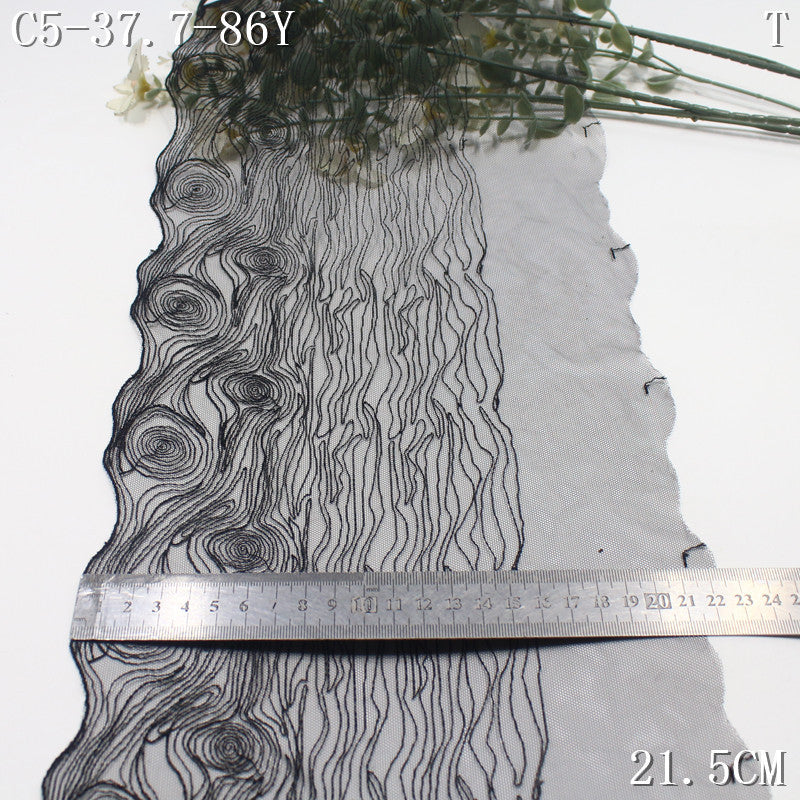 FREEDOMBEAUTY | Four-color light mesh embroidered lace tree ring pattern, design clothing accessories lace accessories