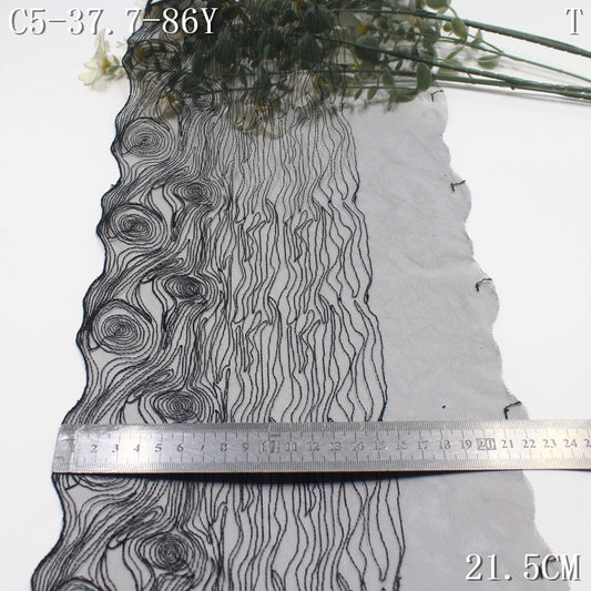 FREEDOMBEAUTY | Four-color light mesh embroidered lace tree ring pattern, design clothing accessories lace accessories
