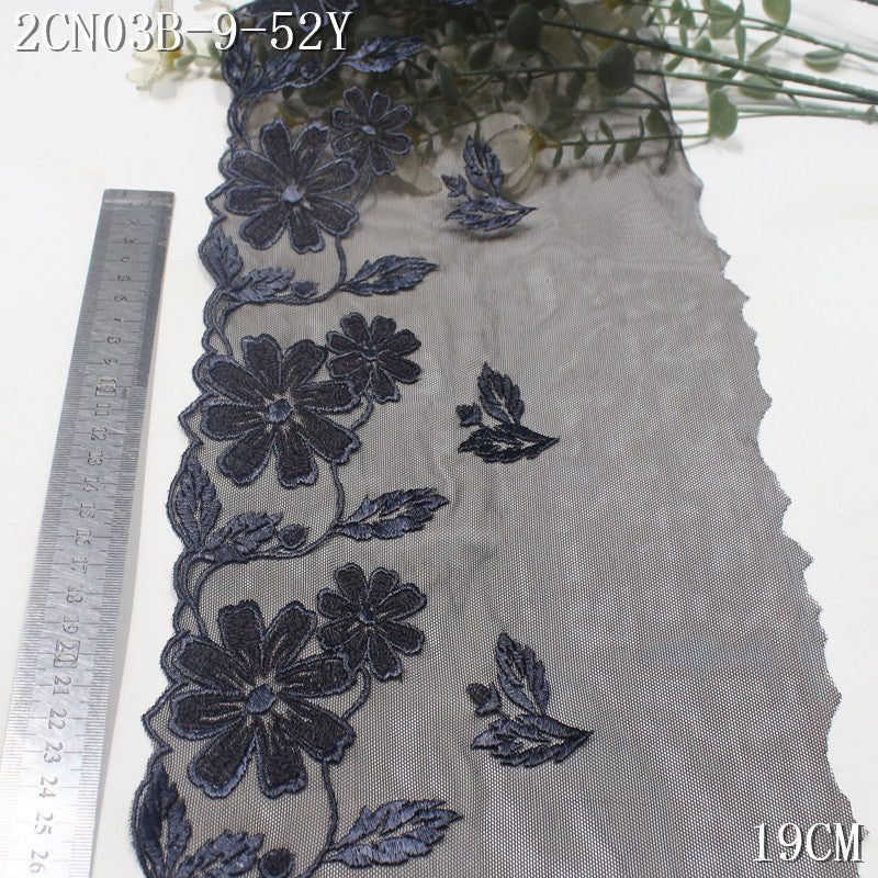 FREEDOMBEAUTY | Vintage Flower Black Mesh Embroidery Lace, Clothing Underwear Home Curtain Lace Accessories