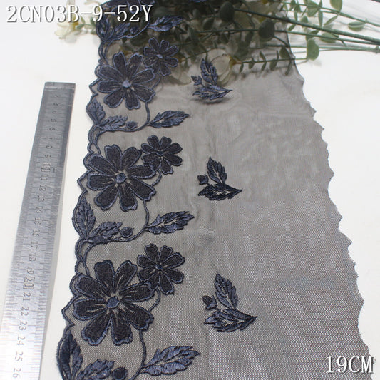 FREEDOMBEAUTY | Vintage Flower Black Mesh Embroidery Lace, Clothing Underwear Home Curtain Lace Accessories