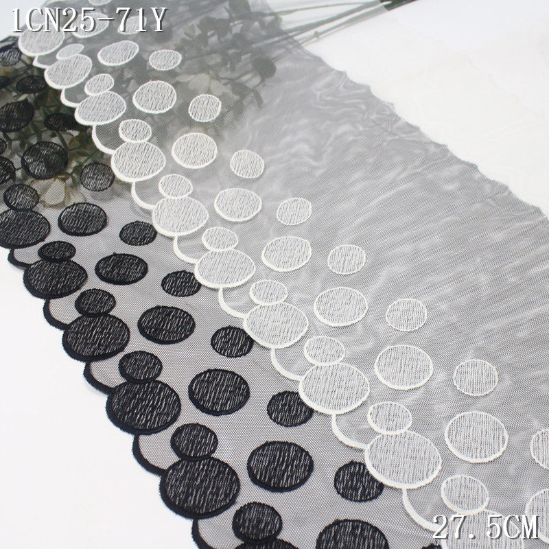 FREEDOMBEAUTY | [1Pack] Simple and stylish bilateral round pattern mesh embroidery lace 20cm decoration jewelry lace accessories