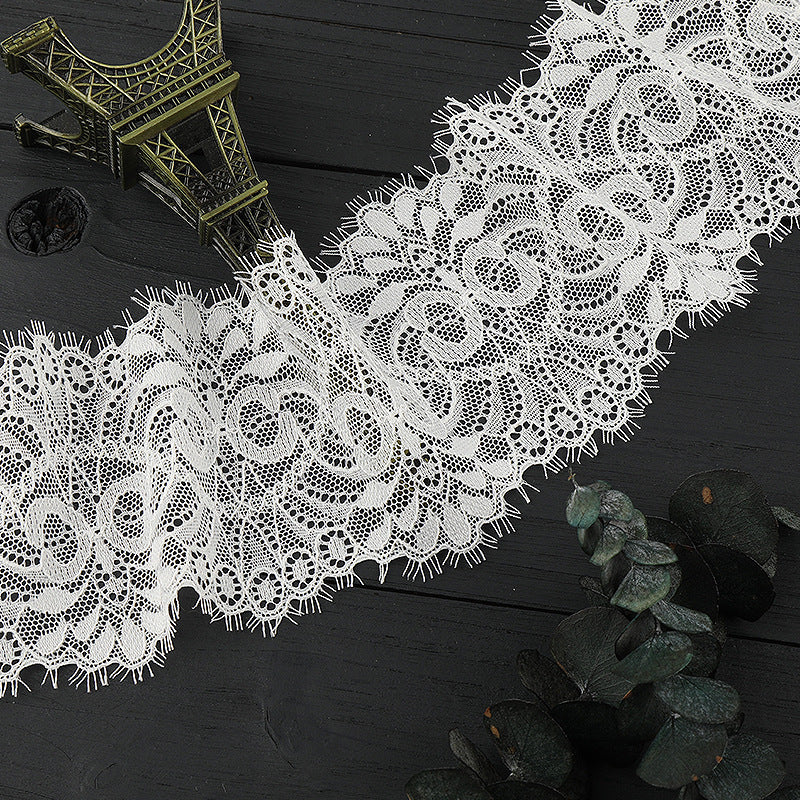 FREEDOMBEAUTY | [stretch] 8cm white lace lace accessories elastic nylon lace edge, Lolita's small fresh lace accessories