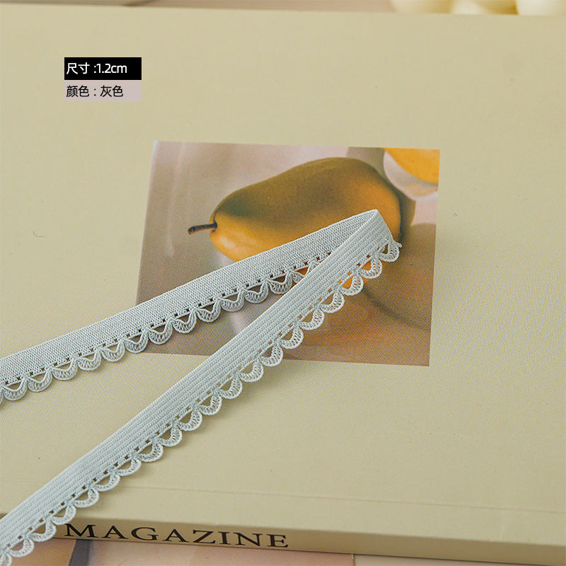 FREEDOMBEAUTY | Spot 1.2CM arched nylon elastane color elastic band DIY clothing women's hemming elastic band