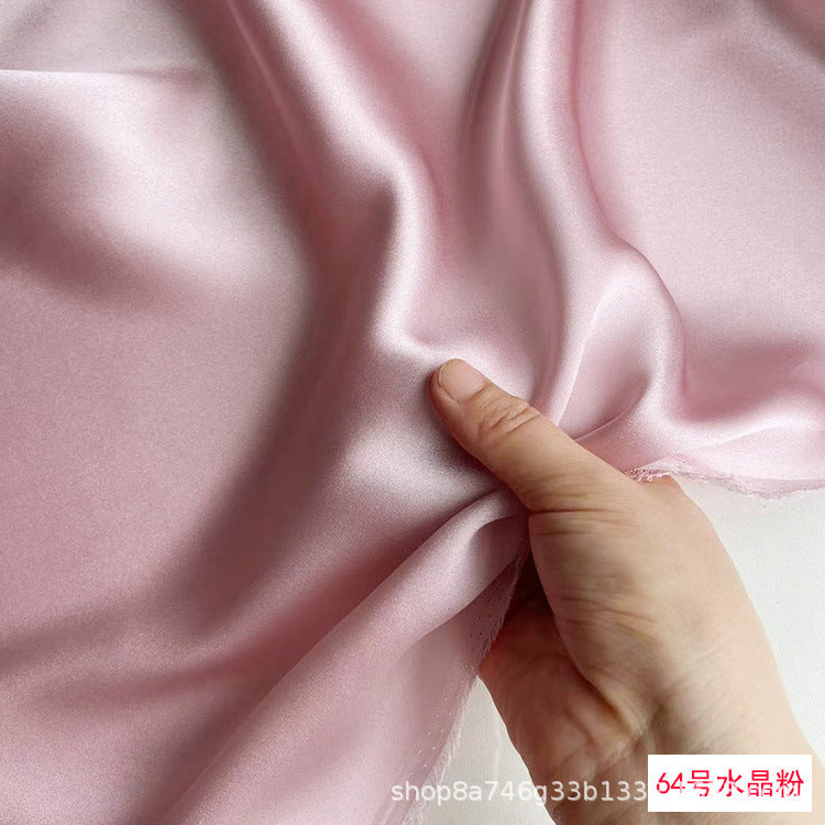 FREEDOMBEAUTY | 114 m width 16 mmi silk plain crepe satin clothing fabric 100 mulberry silk dress hair band eye mask fabric multi-color