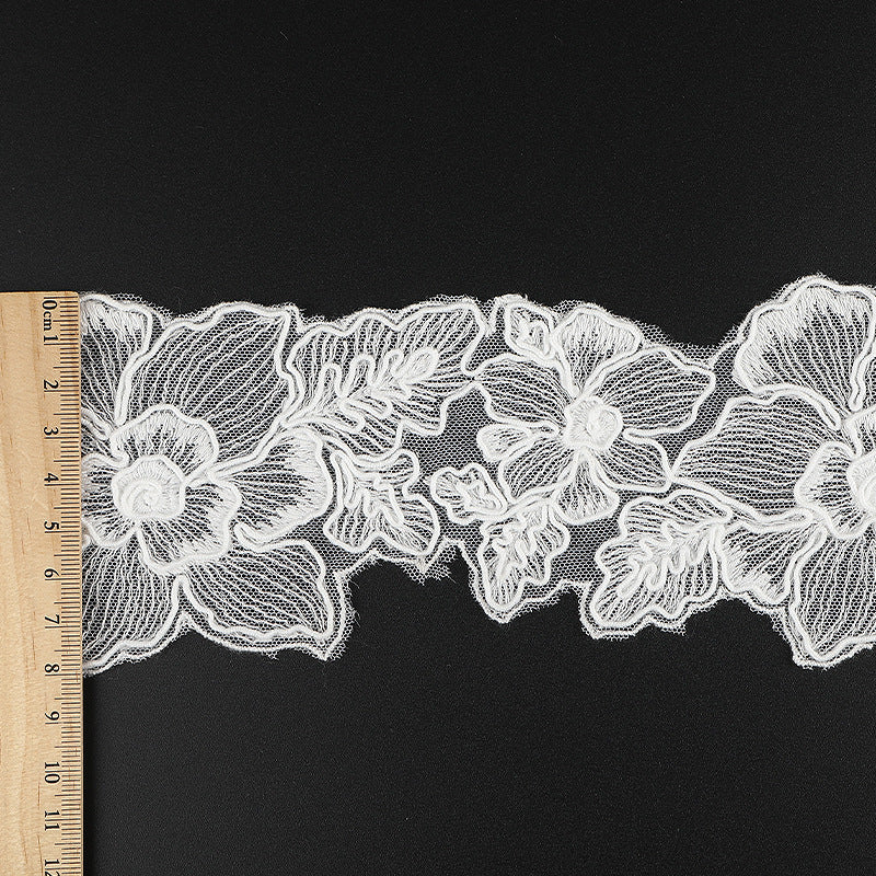 FREEDOMBEAUTY | New water-soluble polyester lace, pure flower embroidery lace, fashion clothing home textile water-soluble lace accessories are in stock
