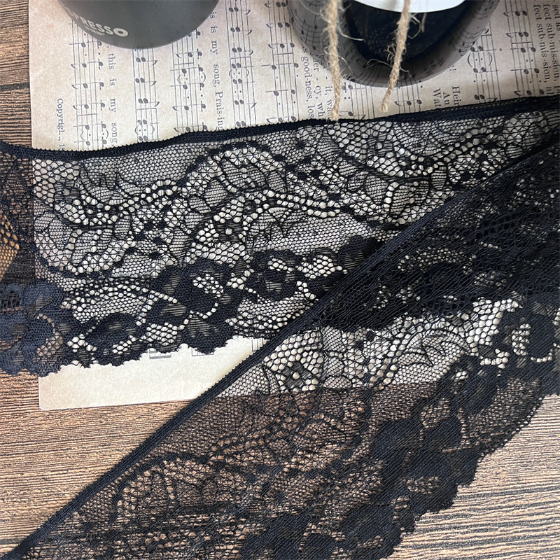 FREEDOMBEAUTY | Factory direct sales, French elegant flower type hollow straight edge 9CM high elastic lace accessories DIY handmade