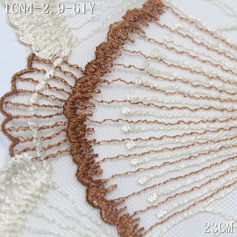 FREEDOMBEAUTY | [1pack] Three-color mesh fashion fan leaf texture embroidery lace 23cm clothing underwear skirt lace accessories