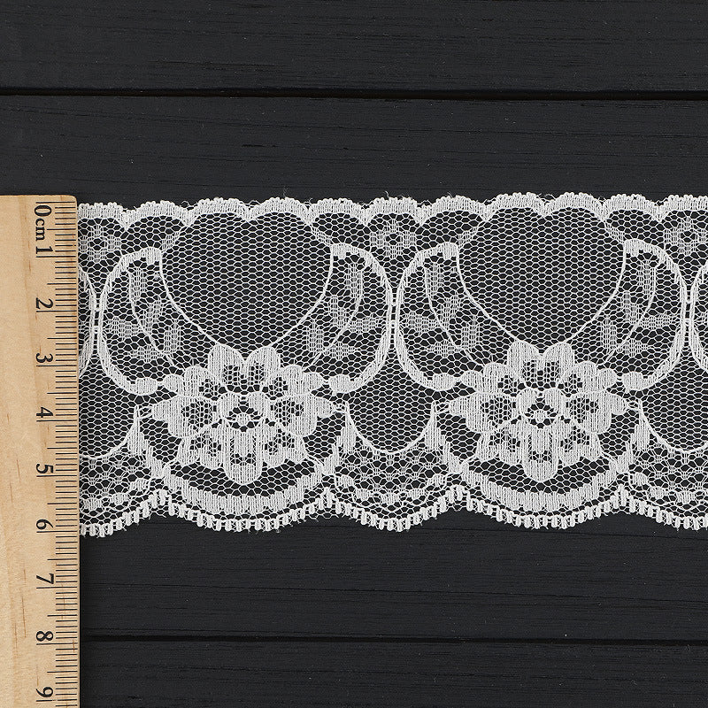 FREEDOMBEAUTY | [stretch] 2cm white lace, nylon elastic lace edge, neckline cuffs, clothing, exquisite lace lace accessories