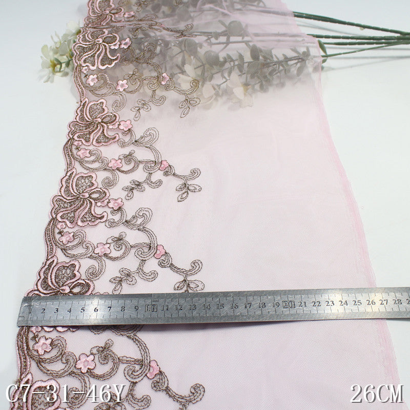 FREEDOMBEAUTY | Ethnic style gold thread exquisite flower mesh embroidery lace, curtain sofa cushion lace accessories