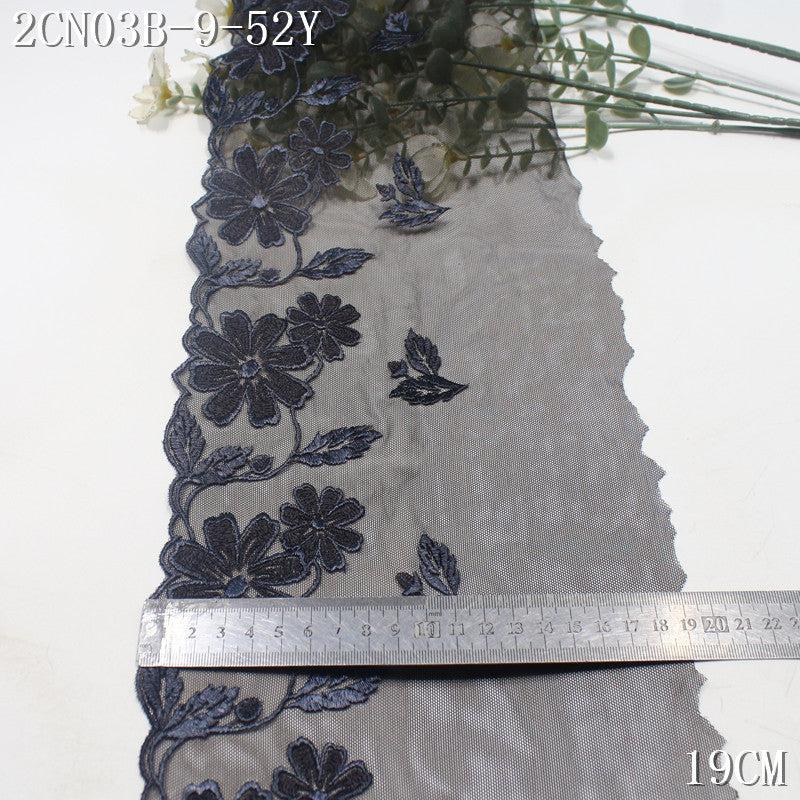 FREEDOMBEAUTY | Vintage Flower Black Mesh Embroidery Lace, Clothing Underwear Home Curtain Lace Accessories