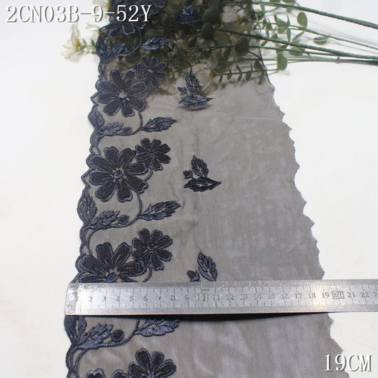 FREEDOMBEAUTY | Vintage Flower Black Mesh Embroidery Lace, Clothing Underwear Home Curtain Lace Accessories