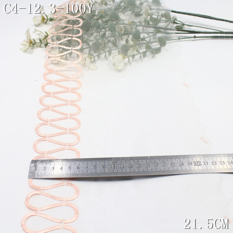 FREEDOMBEAUTY | Spot wholesale simple curve light mesh embroidery lace, clothing neckline cuffs textile lace accessories