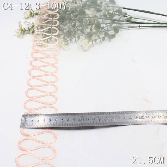FREEDOMBEAUTY | Spot wholesale simple curve light mesh embroidery lace, clothing neckline cuffs textile lace accessories