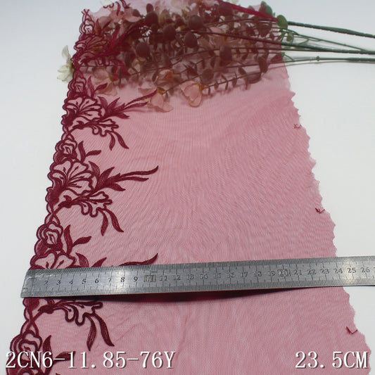 FREEDOMBEAUTY | New Chinese classical flower cluster mesh embroidery lace, light clothing underwear curtain lace accessories