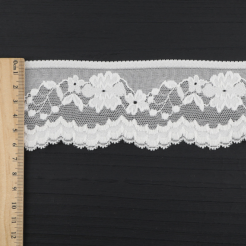 FREEDOMBEAUTY | [stretch] 6cm white lace lace, unilateral elastic lace edge, nylon silk small fresh lace lace accessories, spot