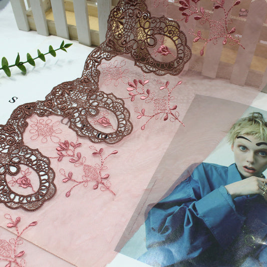 FREEDOMBEAUTY |  retro mirror flower water moon wind exquisite water-soluble embroidery lace, high-end clothing dressing lace accessories