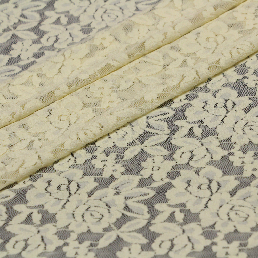 FREEDOMBEAUTY | 150cm Stretch lace fabric brocade ammonia elastic lace fabric rose dress fabric lace lace clothing accessories