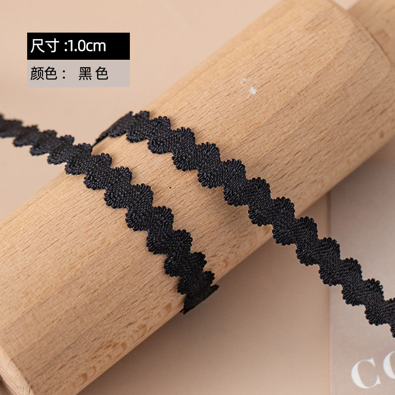 FREEDOMBEAUTY | Factory Direct 1.0CM Glossy Bending Elastic Ribbon Black and White Spot, Garment Underwear Elastic Ribbon