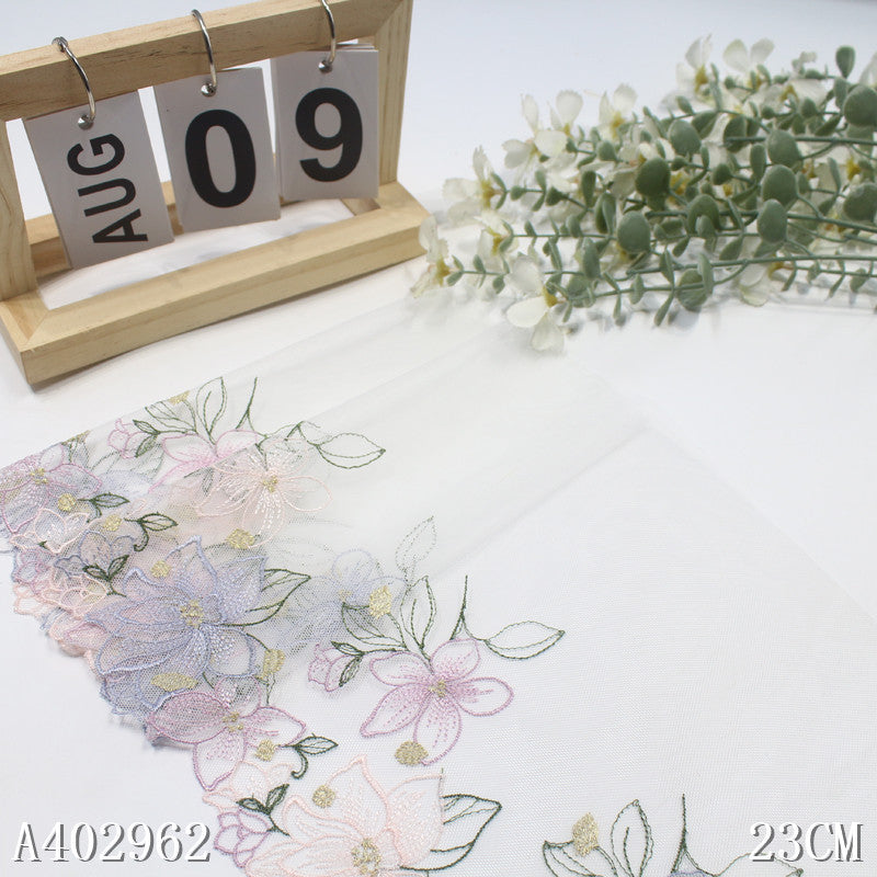 FREEDOMBEAUTY |  boutique mesh embroidery lace fresh color flower 23CM clothing skirt underwear lace accessories