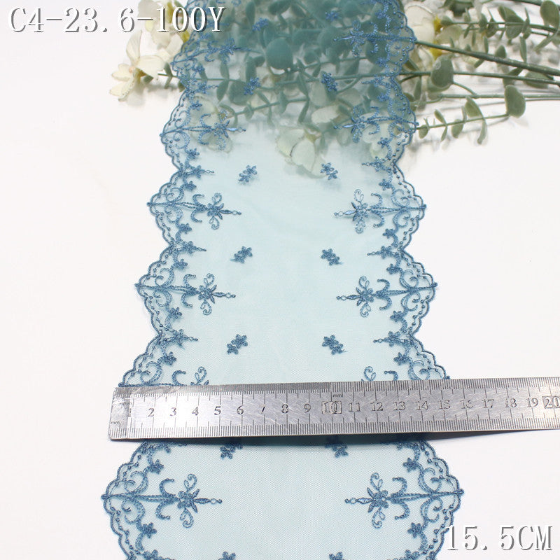 FREEDOMBEAUTY | Color mesh embroidery lace bilateral French pattern, Lolita skirt children's lace accessories