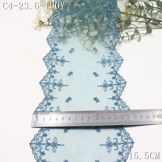 FREEDOMBEAUTY | Color mesh embroidery lace bilateral French pattern, Lolita skirt children's lace accessories
