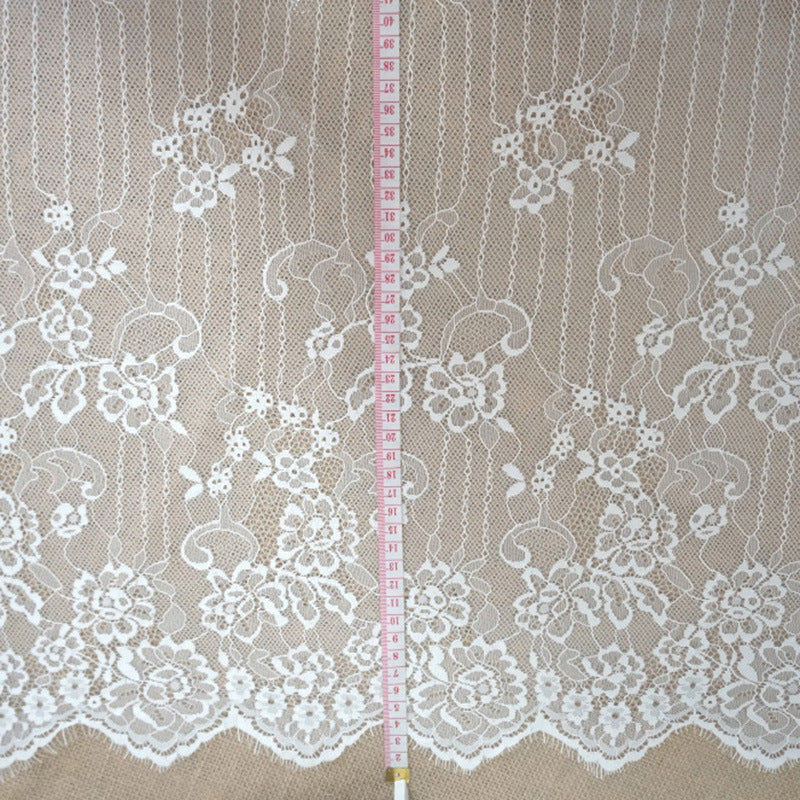 FREEDOMBEAUTY | Popular eyelash lace shorts fabric wholesale, non-elastic lace big edge, spot children's wedding accessories lace