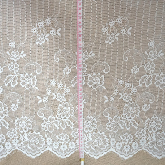 FREEDOMBEAUTY | Popular eyelash lace shorts fabric wholesale, non-elastic lace big edge, spot children's wedding accessories lace