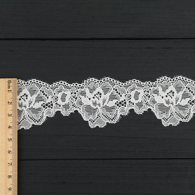 FREEDOMBEAUTY | [stretch] Nylon silk lace 4cm wavy lace edge, children's clothing small fresh lace accessories