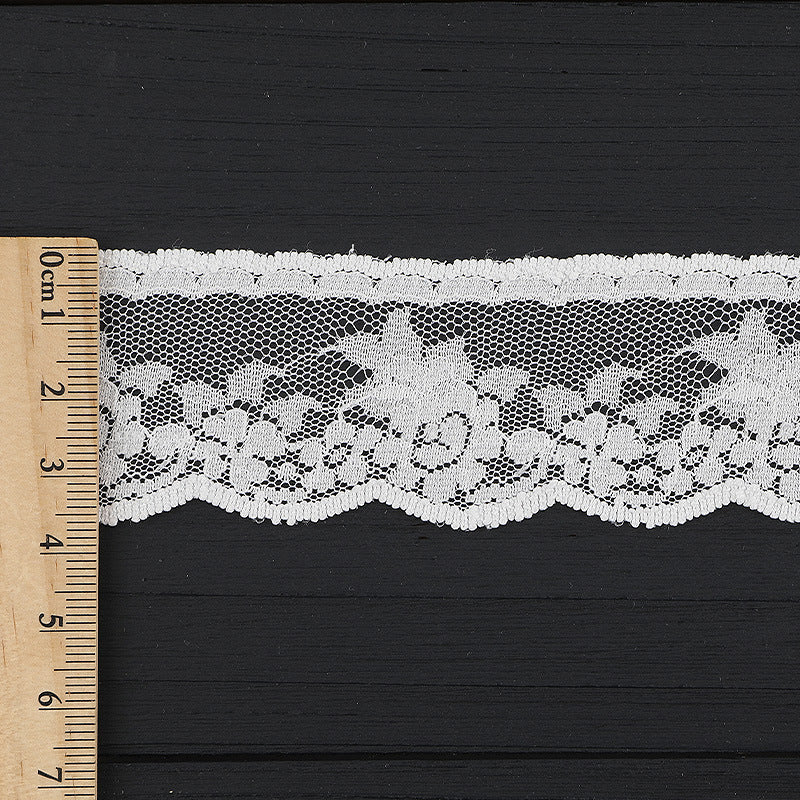 FREEDOMBEAUTY | [stretch] 2cm white lace, nylon elastic lace edge, neckline cuffs, clothing, exquisite lace lace accessories