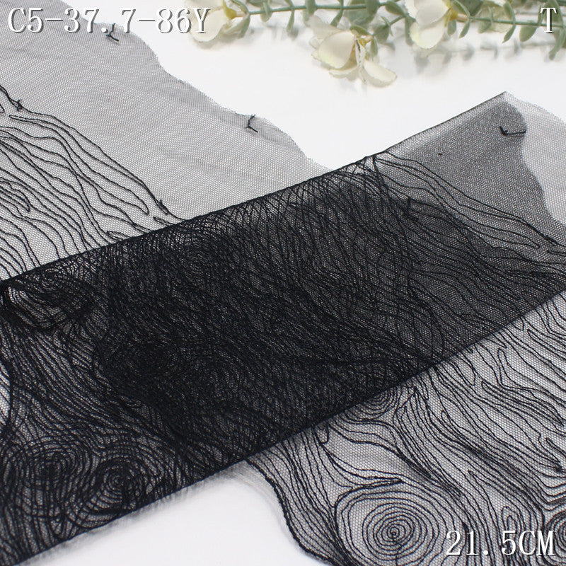 FREEDOMBEAUTY | Four-color light mesh embroidered lace tree ring pattern, design clothing accessories lace accessories