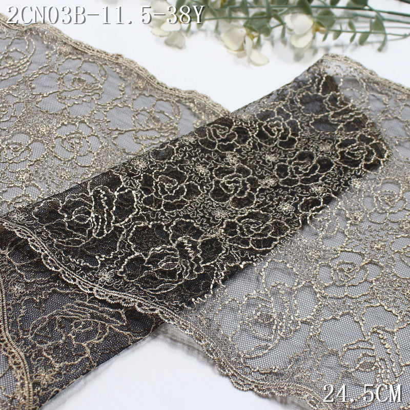FREEDOMBEAUTY | Black mesh rice apricot fashion rose flower embroidered lace, clothing underwear decorative lace accessories