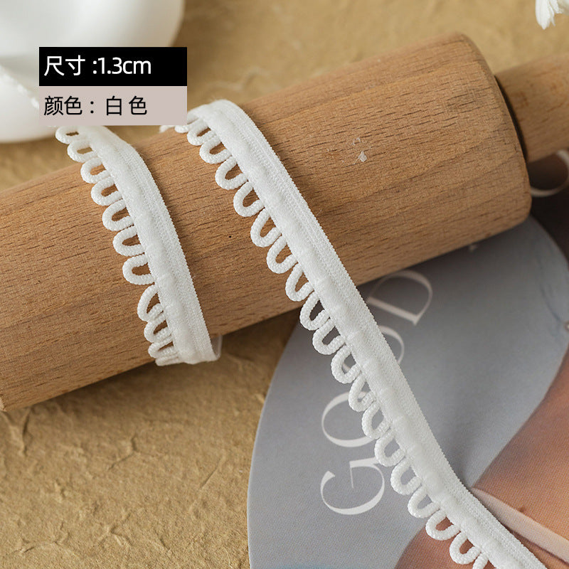 FREEDOMBEAUTY | Factory Direct 1.2CM Elastic Semicircular Ring Rope Belt Black and White Spot, Handmade DIY Women's Luggage Elastic Band