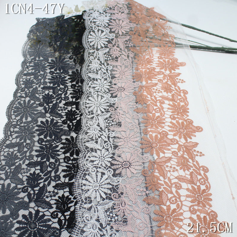 FREEDOMBEAUTY | gradual change color half flower mesh embroidery lace, clothing skirt handmade merchandise lace accessories